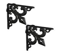 Relaxdays 4 x antique black cast iron brackets