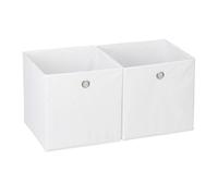 Relaxdays 4 x fabric storage box, white