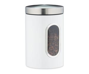 Relaxdays 4 x White Storage Canisters with Window