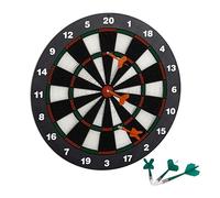 Relaxdays 42 cm Soft Darts Dartboard, For Children, Wall-Mounted, Freestanding Safety Board, Black-White