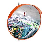 Relaxdays 45 cm Surveillance Mirror, Professional, Shatterproof, Indoor, Holder for Wall & Poles Included, Red