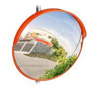 Relaxdays 45 cm Traffic Mirror, Professional, Weatherproof, Shatterproof, In- and Outdoors, Holder Included, Red
