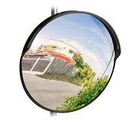 Relaxdays 45 cm Traffic Mirror, Professional, Weatherproof, Shatterproof, In- and Outdoors, Holder Included, Black