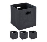 Relaxdays 4x Anthracite Foldable Storage Boxes