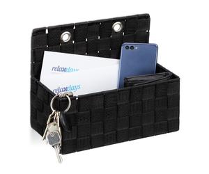 Relaxdays 4x Black Hanging Storage Baskets