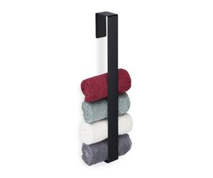 Relaxdays 4x Black Towel Rails Without Drilling