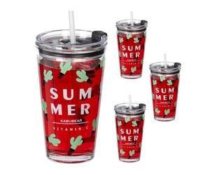 Relaxdays 4x Children's Cups with Cacti Motif