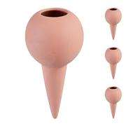 Relaxdays 4X Clay Cone Watering, for 1.5 Litre PET Bottles, Irrigation Aid, Ceramic, HxØ: 18 x 9 cm, Terracotta, 18 x 9 x 9 cm
