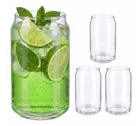 Relaxdays 4x long drink glasses, can-shaped
