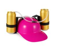 Relaxdays 4x Party Beer Helmet, Pink