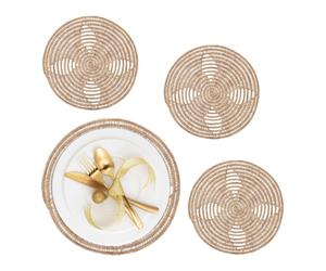 Relaxdays 4x Place Mats Palm Fibre