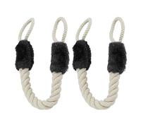 Relaxdays 4x Rope Door Stoppers in Black