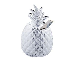 Relaxdays 4x Silver Pineapple Savings Bank