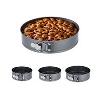 Relaxdays 4X Springform Pans, Round Baking Forms, Ø 18, 20, 22, 24 cm, Stainless Steel, Non-Stick Coating, Anthracite, 4 Sizes