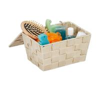 Relaxdays 4x Storage Baskets with Lid Beige