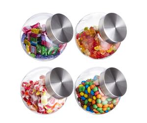 Relaxdays 4x Storage Jars 1.5L