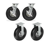 Relaxdays 4x swivel castor air tyres 3.00-4