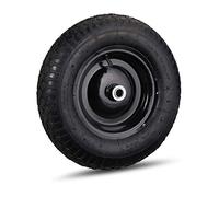 Relaxdays 4x Wheelbarrow Tyre, 4.80 4.00-8, Pneumatic Spare Wheel with Steel Rim and Valve, Capacity to 120 kg, Black