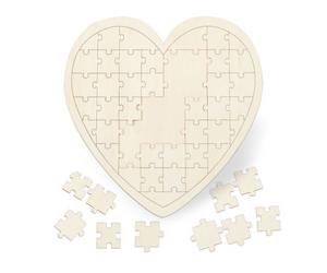 Relaxdays 4x Wooden Heart Puzzle