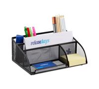 Relaxdays 5-Compartment Metal Desk Organizer