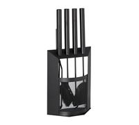 Relaxdays Fireplace Companion, 5-Piece Utensil Set with Shovel, Broom, Tongs & Holder, Modern, Black, Steel, 61 x 28.5 x 16 cm
