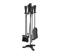 Relaxdays 5-Piece Fireplace Set in Black