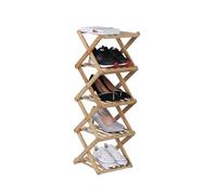 Relaxdays 5-Tier Bamboo Shoe Rack, Folding, Hallway & Bedroom, 84 x 28 x 28 cm, Natural