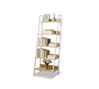 Relaxdays 5-Tier Ladder Shelf for Plants, Books & Decor, 170x60x30 cm, Natural White