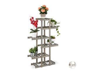 Relaxdays 5-Tier Wooden Flower Rack