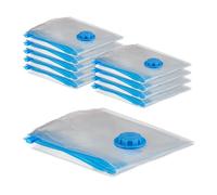 Relaxdays 50 x vacuum bags, compression bags for clothes & blankets, vacuum bags with valve, transparent, set