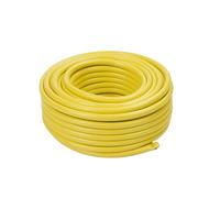 Relaxdays 50m UV & weatherproof garden hose, 1/2" water hose, woven PP, yello...