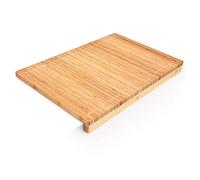 Relaxdays 56 x 38 cm Solid Bamboo Chopping Board with Anti-Slip Edge & Juice Groove