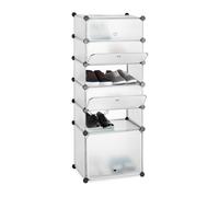 Relaxdays 6-Compartment Plastic Shoe Cabinet