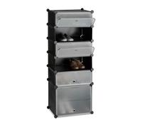 Relaxdays 6-Compartment Plastic Shoe Cabinet