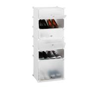 Relaxdays 6-Compartment Plastic Shoe Cabinet
