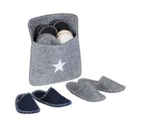 Relaxdays 6 Pairs of Felt Guest Slippers