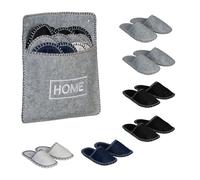 Relaxdays 6 Pairs of Felt Guest Slippers