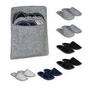 Relaxdays 6 Pairs of Felt Guest Slippers