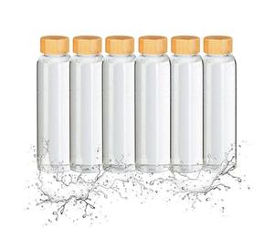 Relaxdays 6x Drinking Bottle with Bamboo Lid 500ml