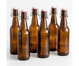 Relaxdays 6x refillable swing-top bottles