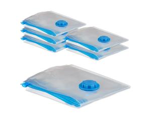 Relaxdays 6x Set XL Vacuum Seal Bags