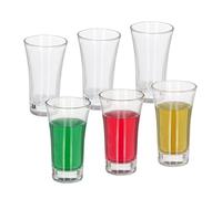 Relaxdays 6x Shot Glasses, Set, 60ml, Thick Glassware, Stag Do, Hen Party, Spirits, Liqueur, Bar, Pub, Pour, Transparent