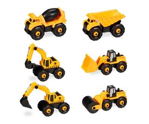Relaxdays 6x Toy Truck Set