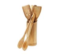 Relaxdays 7 Piece Bamboo Kitchen Utensils Set