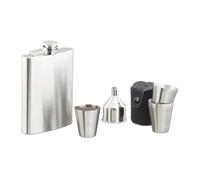Relaxdays 7-piece stainless steel hip flask set