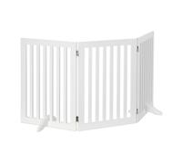 Relaxdays Wooden Safety Barrier, Adjustable Gate for Dogs & Children, Fireplace & Oven, MDF, 3 Panels, 70x154cm, White, Fibreboard, One Item