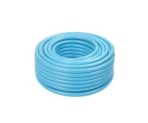 Relaxdays 70m UV & weatherproof garden hose, universal 1/2", PP fabric, light blue, 150 x 150 x 7000 cm