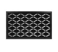 Relaxdays Rubber Door mat, 75 x 45 cm, Weatherproof, Non-Slip Doormat, Wave Pattern, for Indoor and Outdoor use, Black, 45 x 75 cm