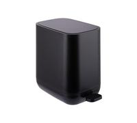 Relaxdays Rubbish Bin, 7 Litres, Soft-Close Mechanism, Removable Inner Bin, Matte Plastic, Slim Pedal Bin, Black