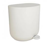 Relaxdays 7L Pedal Bin with Soft Close, Removable Inner, Matte Beige, 26x26x23cm Bathroom Trash Can